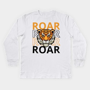 Tiger roar Kids Long Sleeve T-Shirt